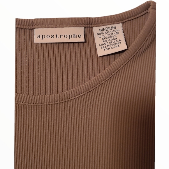 apostrophe  Woman's short sleeve ribbed top size M - Picture 5 of 5